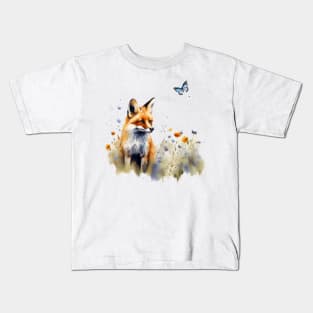 Fox in a Meadow Kids T-Shirt